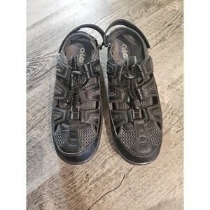 Orthofeet‎ Sandals Womens Size 9 Black Fisherman Comfort Walking Shoe